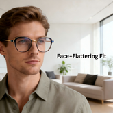 pylon UNSEX_158923 Premium Round Eyeglasses, Customizable Myopia & Presbyopia Lenses, Minimalist Design for Everyday Wear