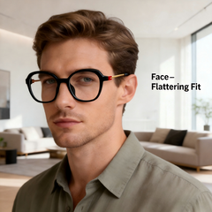 pylon UNSEX_158923 Premium Round Eyeglasses, Customizable Myopia & Presbyopia Lenses, Minimalist Design for Everyday Wear