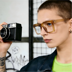 cantilever 20201 Modern Square Prescription Eyeglasses – Custom Myopia & Presbyopia Lenses, Premium Frame for Men & Women