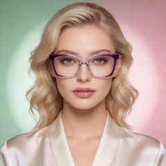 Elowen_LS003 Cat Eye Rectangle Prescription Eyeglasses – Custom Lenses for Myopia & Presbyopia, Fashion Unisex Frames