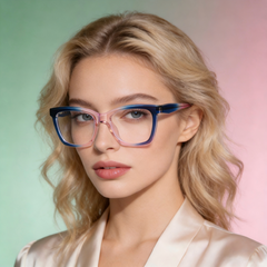 Elowen_LS003 Cat Eye Rectangle Prescription Eyeglasses – Custom Lenses for Myopia & Presbyopia, Fashion Unisex Frames