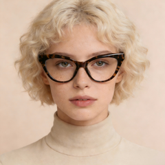 Pace_LS007 Cat Eye Prescription Eyeglasses – Custom Lenses for Myopia & Presbyopia, Lightweight Unisex Frames