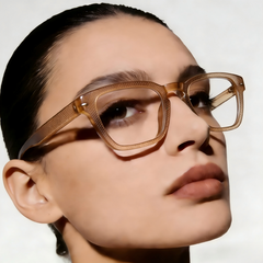 Lensly 25007 Retro Square Prescription Eyeglasses – Custom Myopia & Presbyopia Lenses, Premium Frame for Men & Women