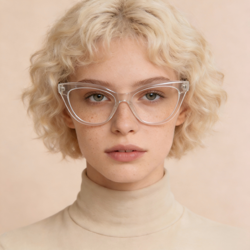 Pace_LS007 Cat Eye Prescription Eyeglasses – Custom Lenses for Myopia & Presbyopia, Lightweight Unisex Frames