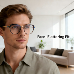 pylon UNSEX_158923 Premium Round Eyeglasses, Customizable Myopia & Presbyopia Lenses, Minimalist Design for Everyday Wear