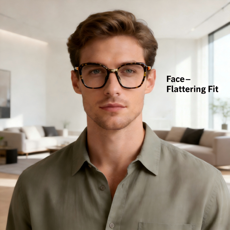 pylon UNSEX_158923 Premium Round Eyeglasses, Customizable Myopia & Presbyopia Lenses, Minimalist Design for Everyday Wear