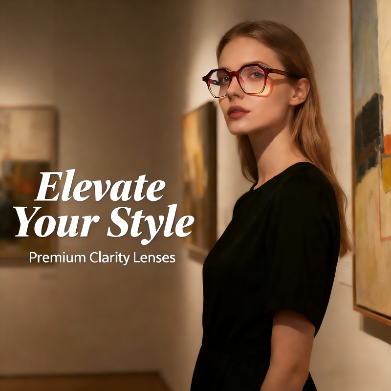 parabola  58884 Round Prescription Eyeglasses – Custom Myopia & Presbyopia Lenses, Premium Frame for Men & Women