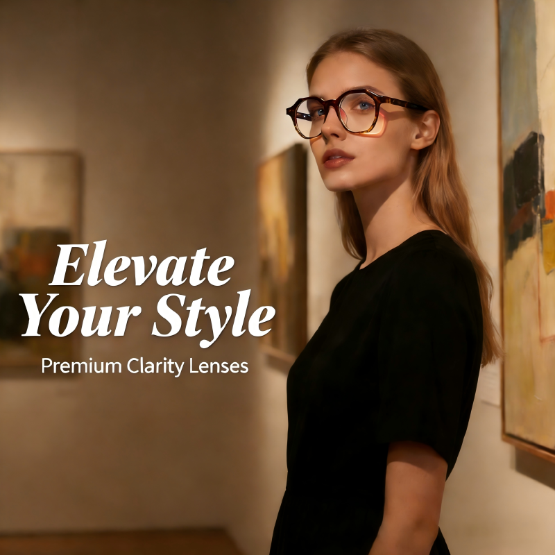 parabola  58884 Round Prescription Eyeglasses – Custom Myopia & Presbyopia Lenses, Premium Frame for Men & Women