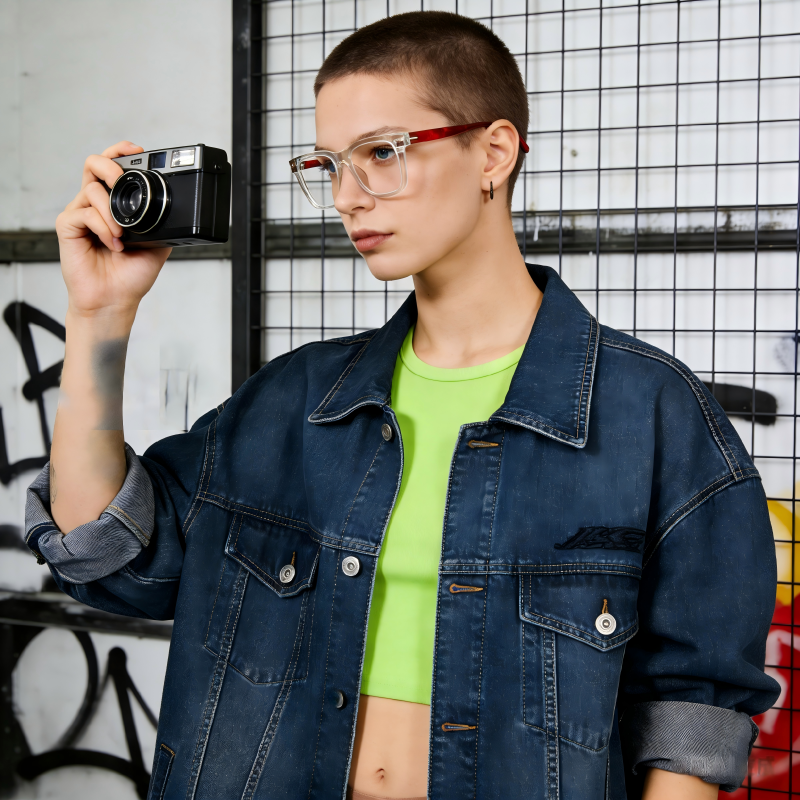 cantilever 20201 Modern Square Prescription Eyeglasses – Custom Myopia & Presbyopia Lenses, Premium Frame for Men & Women