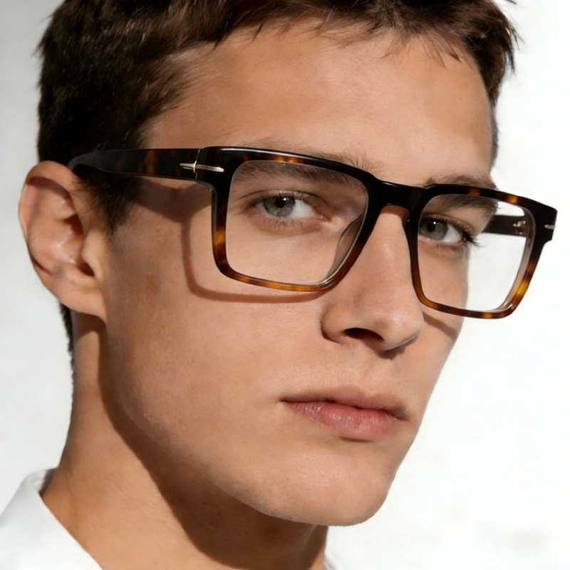 etherealaze 25005 Classic Square Prescription Eyeglasses – Custom Myopia & Presbyopia Lenses, Premium Frame for Men & Women