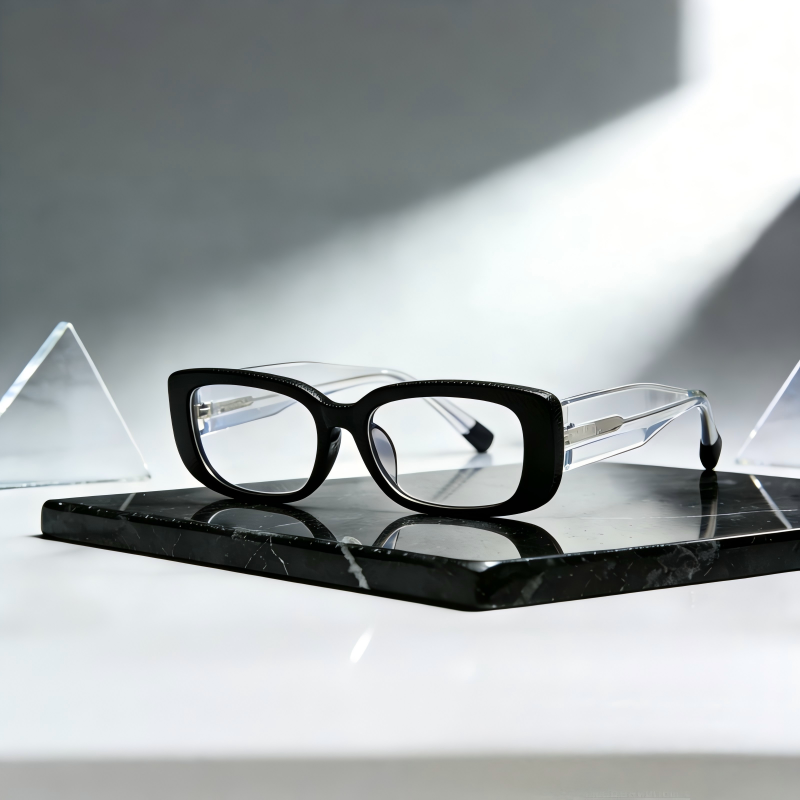 axiom 581049 Premium Square Prescription Eyeglasses – Custom Myopia & Presbyopia Lenses, Acetate Frame for Men & Women，Minimalist Design for Everyday Wear