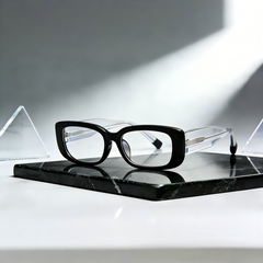 axiom 581049 Premium Square Prescription Eyeglasses – Custom Myopia & Presbyopia Lenses, Acetate Frame for Men & Women，Minimalist Design for Everyday Wear