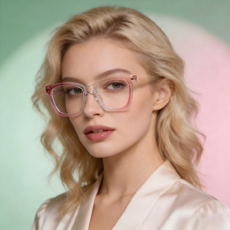 Elowen_LS003 Cat Eye Rectangle Prescription Eyeglasses – Custom Lenses for Myopia & Presbyopia, Fashion Unisex Frames