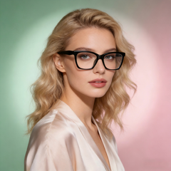 Elowen_LS003 Cat Eye Rectangle Prescription Eyeglasses – Custom Lenses for Myopia & Presbyopia, Fashion Unisex Frames