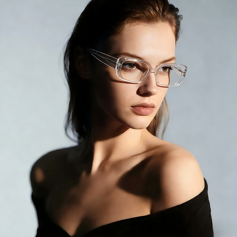 Vireo_LS034 Bold Rectangle Prescription Eyeglasses – Custom Lenses for Myopia & Presbyopia, Premium Unisex Frames