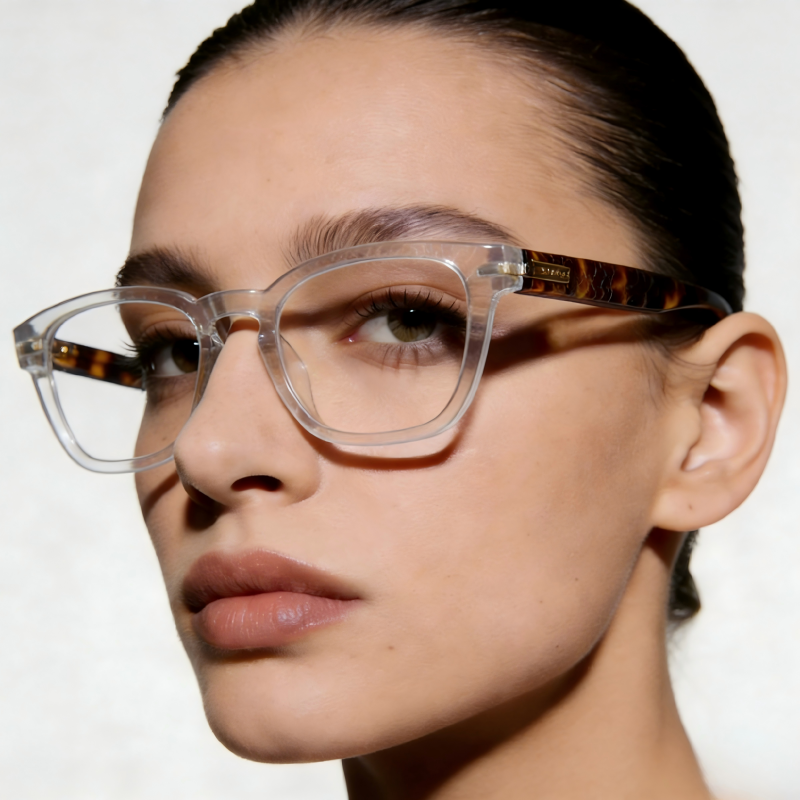 Lensly 25007 Retro Square Prescription Eyeglasses – Custom Myopia & Presbyopia Lenses, Premium Frame for Men & Women