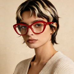 Lorne_LS048 Bold Cat Eye Prescription Eyeglasses – Custom Lenses for Myopia & Presbyopia, Premium Unisex Frames