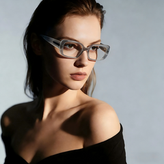 Vireo_LS034 Bold Rectangle Prescription Eyeglasses – Custom Lenses for Myopia & Presbyopia, Premium Unisex Frames