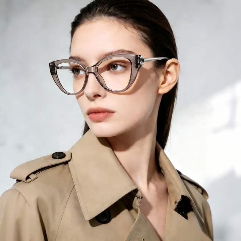 Ember_LS207 Elegant Cat Eye Prescription Eyeglasses – Custom Lenses for Myopia & Presbyopia, Premium Unisex Frames