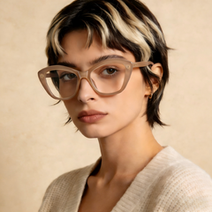 Lorne_LS048 Bold Cat Eye Prescription Eyeglasses – Custom Lenses for Myopia & Presbyopia, Premium Unisex Frames