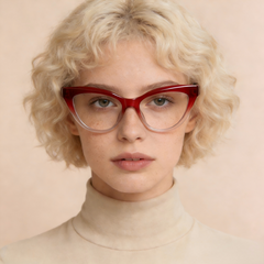 Pace_LS007 Cat Eye Prescription Eyeglasses – Custom Lenses for Myopia & Presbyopia, Lightweight Unisex Frames