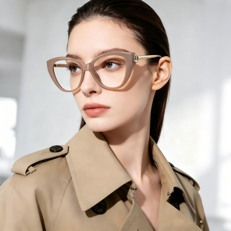 Ember_LS207 Elegant Cat Eye Prescription Eyeglasses – Custom Lenses for Myopia & Presbyopia, Premium Unisex Frames