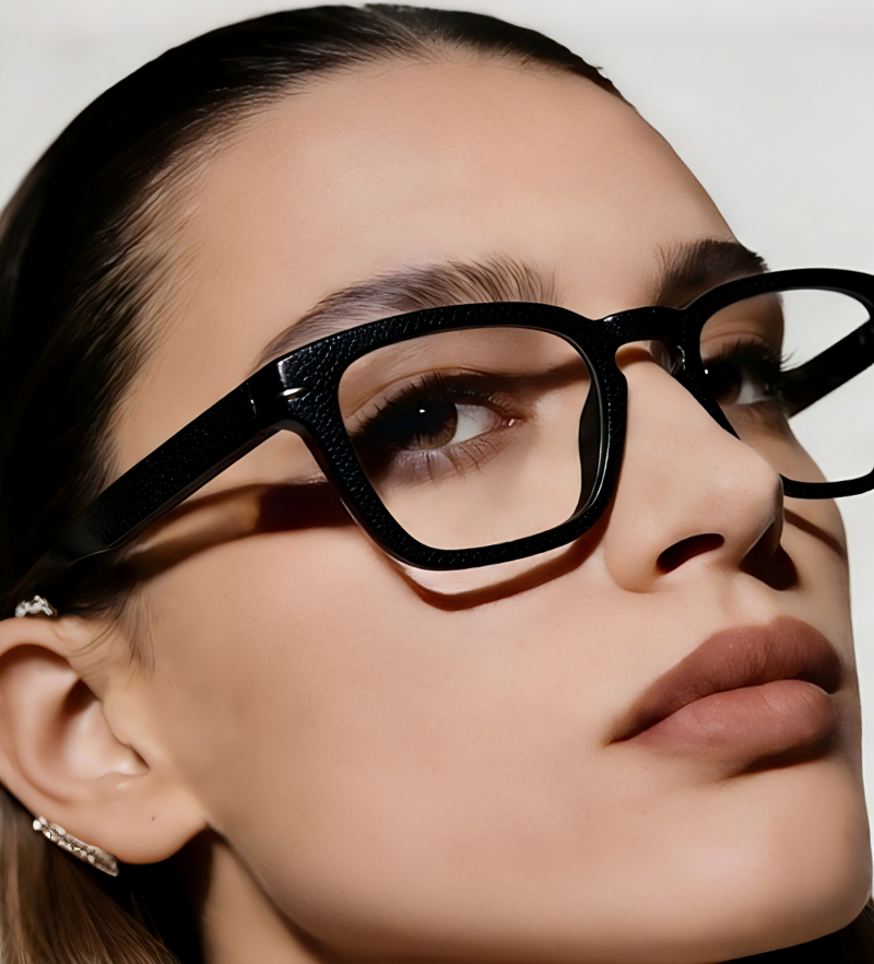 Lensly 25007 Retro Square Prescription Eyeglasses – Custom Myopia & Presbyopia Lenses, Premium Frame for Men & Women