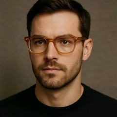 Lumen 581035 Premium Black Square Prescription Eyeglasses | Custom Myopia & Presbyopia Lenses