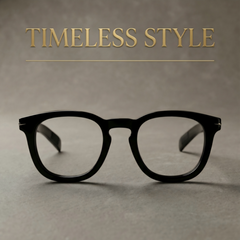 Lumen 581035 Premium Black Square Prescription Eyeglasses | Custom Myopia & Presbyopia Lenses