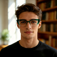 Nexus_LS036 Retro Cat Eye Prescription Eyeglasses – Custom Lenses for Myopia & Presbyopia, Premium Unisex Frames