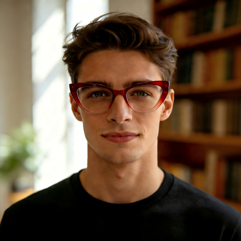 Nexus_LS036 Retro Cat Eye Prescription Eyeglasses – Custom Lenses for Myopia & Presbyopia, Premium Unisex Frames